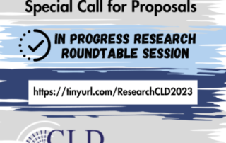 picture written: "special call for proposals. In progress research round table session"